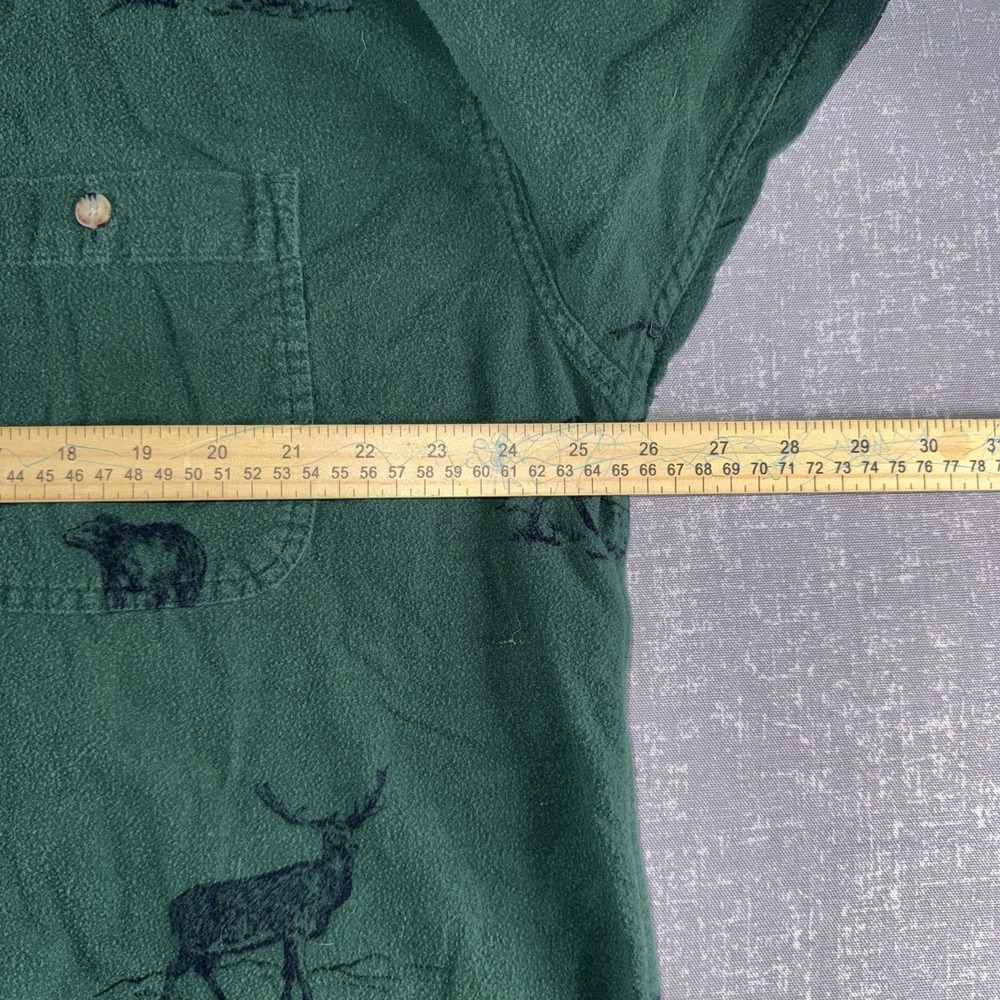 Vintage Gant Rough Weather Shirt Mens XL Green Deer Bear Flannel Hunting Chamois - Picture 6 of 10